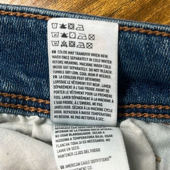 American Eagle Womens Medium wash Kick boot Jeans size 14 Stretch X - Picture 11 of 13